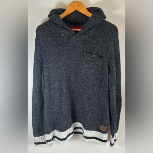 Roots Cabin Canada Men’s Sweater Shawl Collar Wool Blend Sz M Elbow Patches EUC